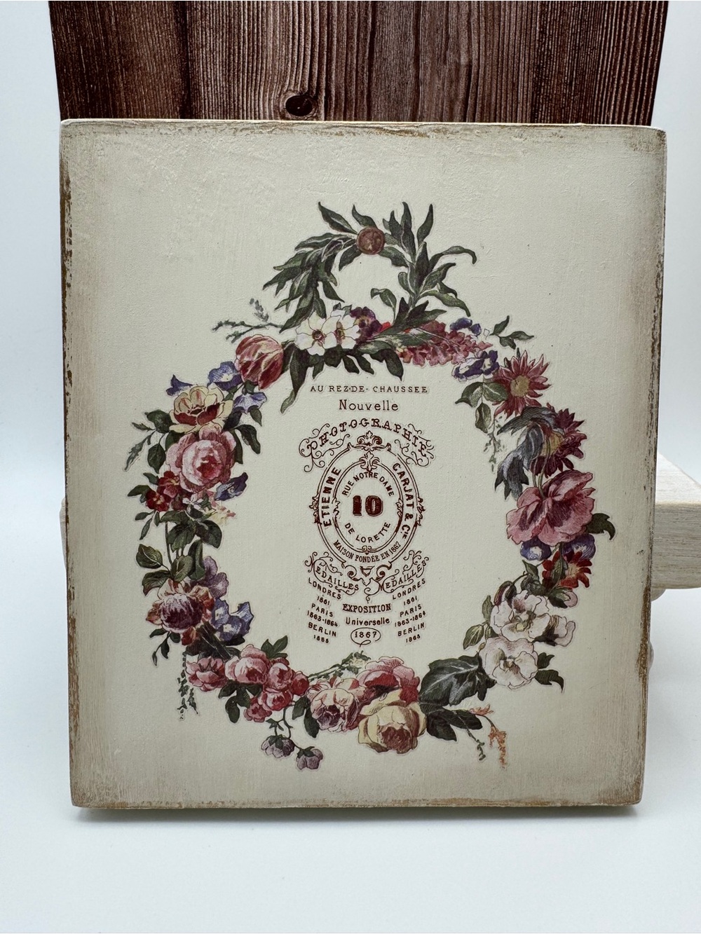 Vintage French Floral Wreath Wall Decor